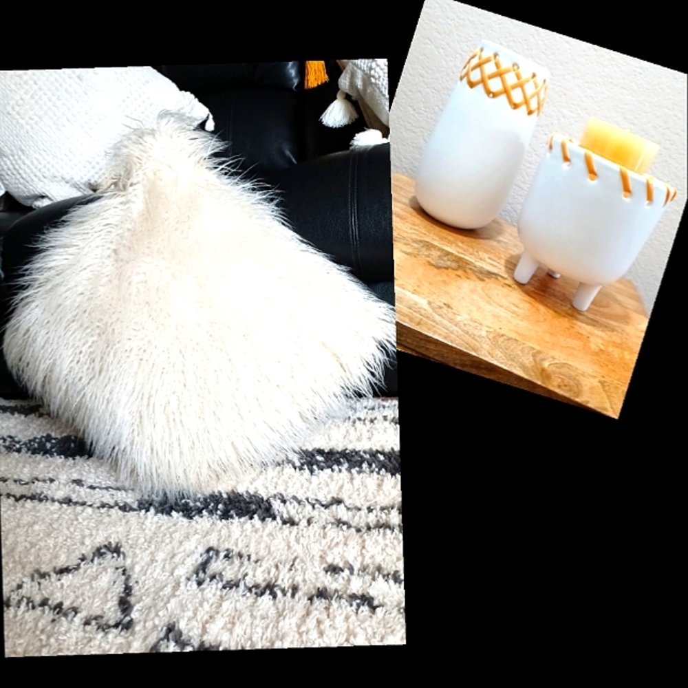 LIKE NEW! LARGE SHAG THROW PILLOW